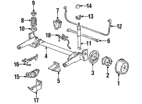 1996 Chevy Lumina APV Rear Suspension Components Diagram 1 - Thumbnail