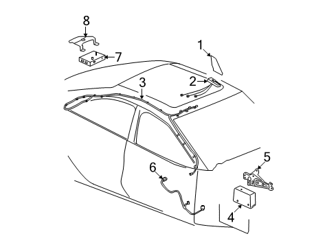 2009 Saturn Aura Cable Assembly, Mobile Telephone Antenna & Digital Radio Receiver Diagram for 25794505