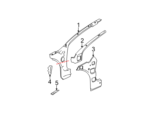 2010 Chevy Impala Reinforcement Asm,Body Hinge Pillar Panel (LH) Diagram for 89025218