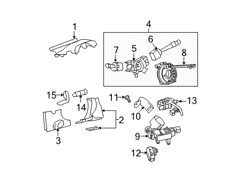 2007 Chevy Equinox Shroud, Switches & Levers Diagram