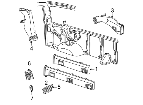 1998 Chevy Express 3500 A/C & Heater Ducts Diagram 2 - Thumbnail