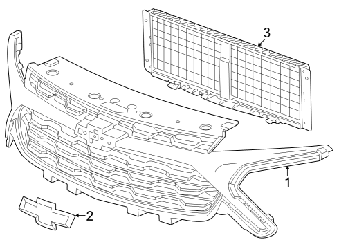 2024 Chevy Trax Grille & Components Diagram 2 - Thumbnail