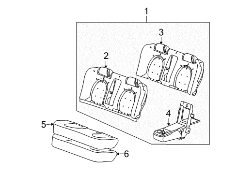 2009 Buick Lucerne Pad Assembly, Rear Seat Back Cushion Diagram for 15888184