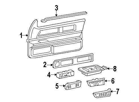 1993 Buick Riviera MOLDING, Front Door Belt Trim Finish & Window Garnish Diagram for 20642243