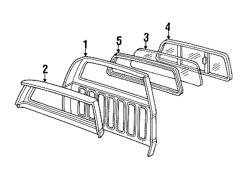 1991 GMC Sonoma Molding Assembly, Body Side Rear *Gray Diagram for 15630012