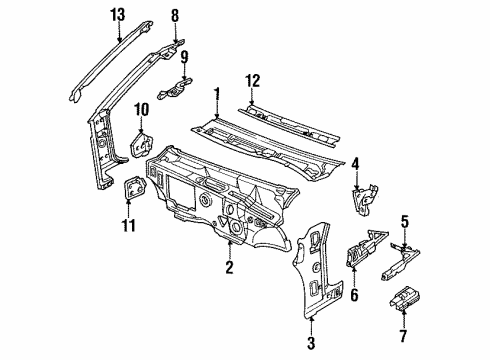 1988 Cadillac Eldorado Cowl Panels Diagram