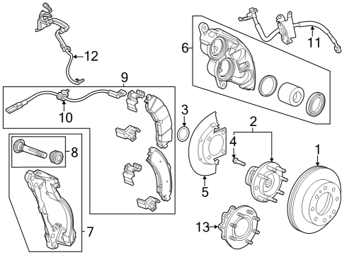 2024 Chevy Silverado 3500 HD Front Brakes  Diagram 1 - Thumbnail