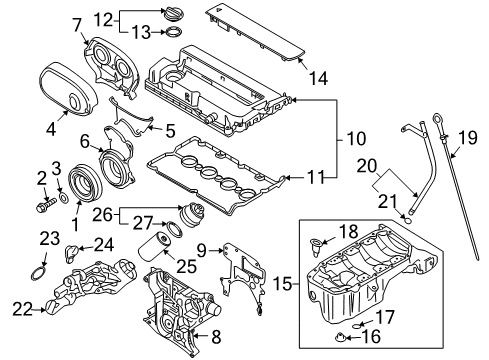 2009 Pontiac G3 Engine Parts & Mounts, Timing, Lubrication System Diagram 1 - Thumbnail