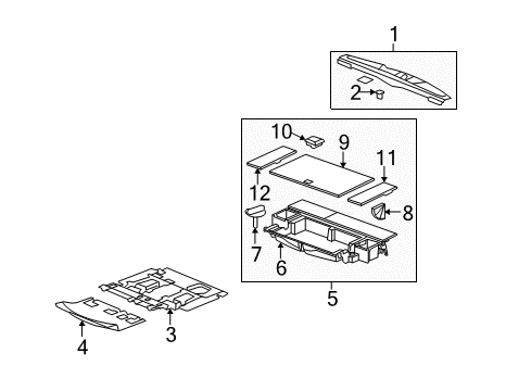 2007 Saturn Outlook Interior Trim - Rear Body Diagram