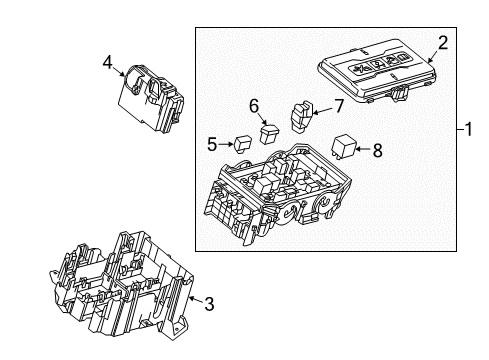 2022 Chevy Malibu Cover, F/Cmpt Fuse Blk Diagram for 84586308