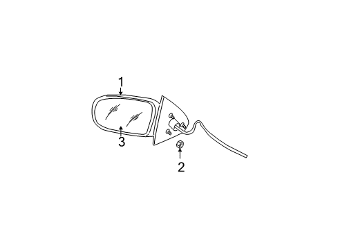 2003 Oldsmobile Bravada Outside Mirrors Diagram 3 - Thumbnail