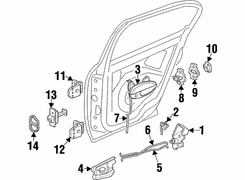 1999 Oldsmobile Cutlass Rear Door Diagram 4 - Thumbnail