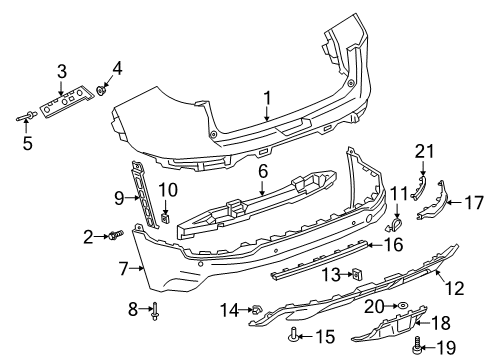 2018 GMC Terrain Rear Bumper Diagram 1 - Thumbnail