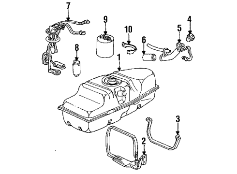 1993 GMC Sonoma Fuel System Components, Fuel Delivery Diagram