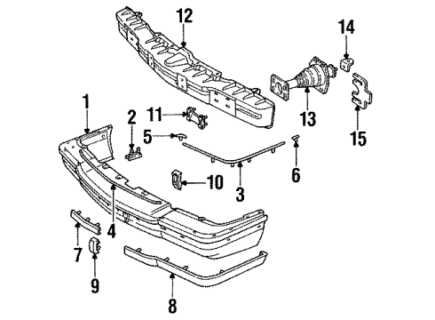 1993 Buick Roadmaster Front Bumper Cover (Prime) Diagram for 12500721