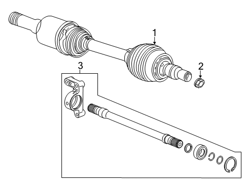 2019 Buick Regal Sportback Drive Axles - Front Diagram