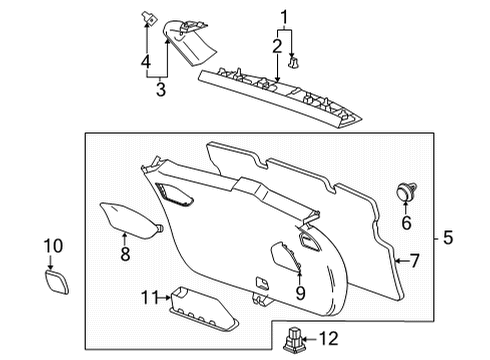 2021 Chevy Trailblazer Cup, L/Gate Tr Fin Pnl Pull *Jet Black Diagram for 42649361