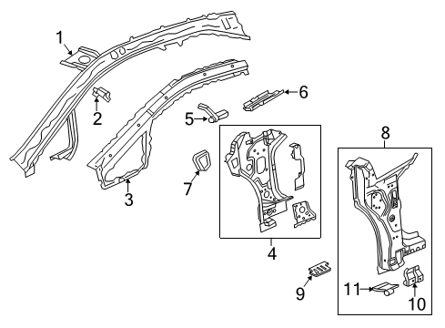 2014 Cadillac ELR Hinge Pillar Diagram