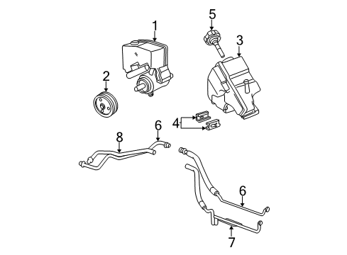 2000 Chevy Malibu P/S Pump & Hoses, Steering Gear & Linkage Diagram 3 - Thumbnail