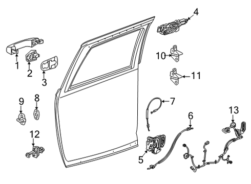 2021 Chevy Suburban Front Door, Body Diagram 2 - Thumbnail