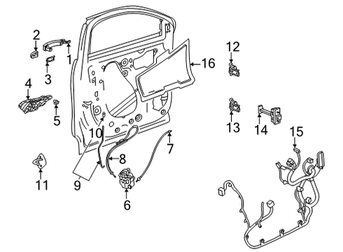 2021 Buick Encore GX Cable Assembly, Front S/D O/S Hdl Diagram for 42484745