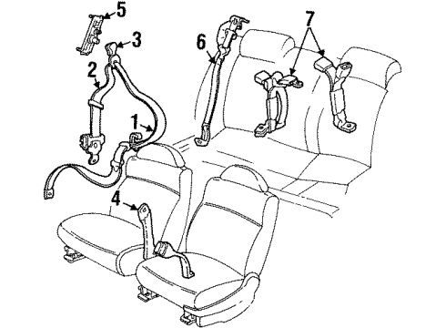 2002 Oldsmobile Intrigue Driver Seat Belt Kit (Retractor Side) *Neutral Diagram for 88899023