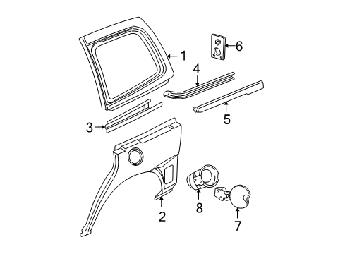 1998 Chevy Venture Side Panel & Components Diagram 1 - Thumbnail