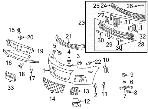 2009 Saturn Vue Front Bumper, Cover Diagram for 19169201