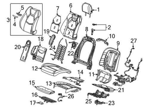 2024 Cadillac CT4 Driver Seat Components Diagram 2 - Thumbnail