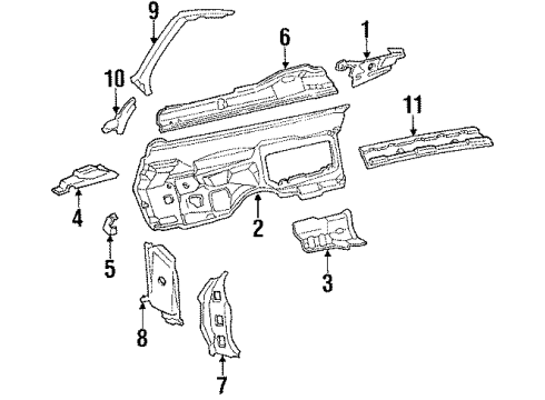 1992 Cadillac Brougham Cowl Panels Diagram