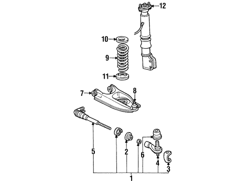 1997 Oldsmobile Regency Rear Suspension, Control Arm Diagram 1 - Thumbnail