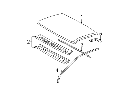 2000 Chevy Silverado 2500 Roof & Components Diagram 2 - Thumbnail