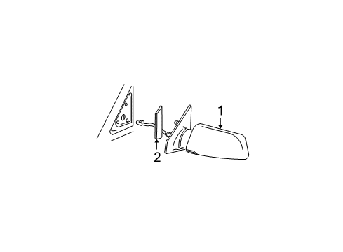 1996 GMC C2500 Outside Mirrors Diagram 5 - Thumbnail