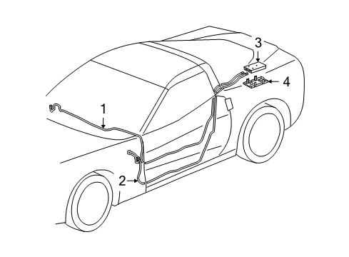 2008 Chevy Corvette Cable Assembly, Digital Radio Antenna Diagram for 25896194