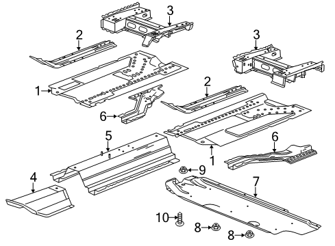 2016 Chevy Cruze Floor & Rails Diagram