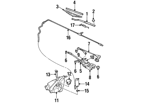 1998 Oldsmobile Intrigue Wiper & Washer Components Diagram