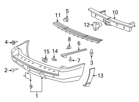 2008 GMC Yukon Rear Bumper Diagram 3 - Thumbnail