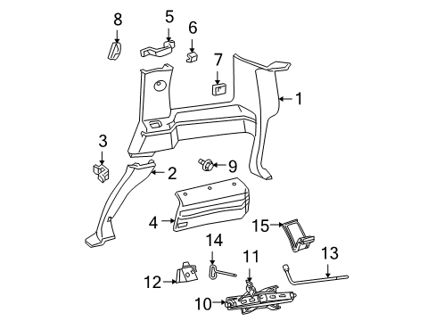 2004 Oldsmobile Bravada Interior Trim - Quarter Panels Diagram 1 - Thumbnail