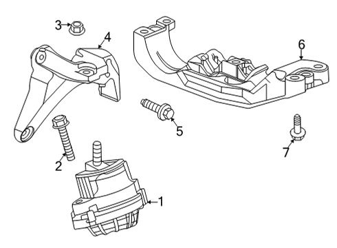 2022 Cadillac CT5 Engine & Trans Mounting Diagram 2 - Thumbnail