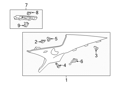 2014 Cadillac ATS Interior Trim - Quarter Panels Diagram