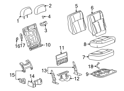 2004 Buick Rainier Rear Seat Components Diagram