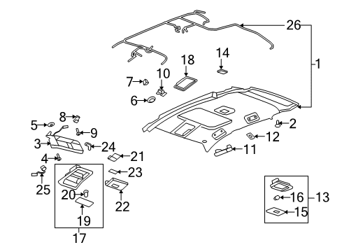 2010 Saturn Vue Interior Trim - Roof Diagram 1 - Thumbnail