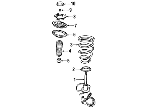 1999 Cadillac DeVille Struts & Components - Front Diagram