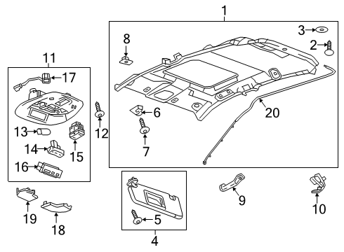 2021 Chevy Spark Interior Trim - Roof Diagram 1 - Thumbnail