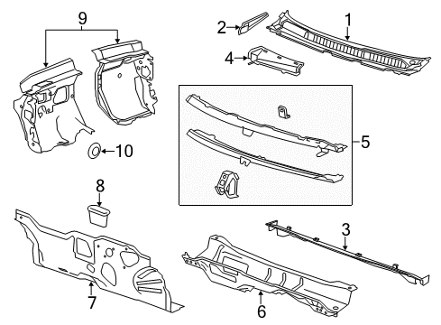 2013 Cadillac XTS Cowl Diagram