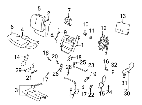 2004 Pontiac Bonneville Restraint Asm,Driver Seat Head *Neutral Diagram for 88951744