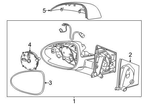 2012 Chevy Sonic Gasket, Outside Rear View Mirror Diagram for 95130446