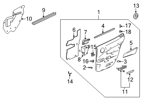 2004 Pontiac Grand Prix Interior Trim - Rear Door Diagram