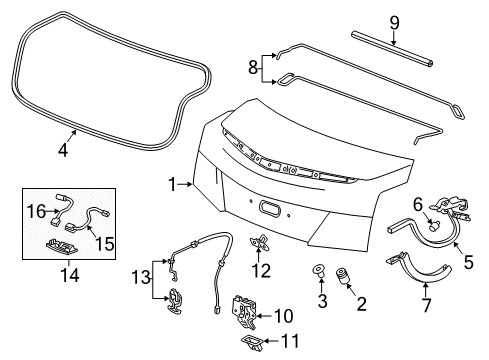 2013 Cadillac ATS Trunk, Electrical Diagram