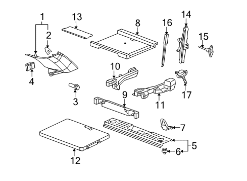 2007 Pontiac Torrent Insulator, Floor Panel Rear Diagram for 15268923